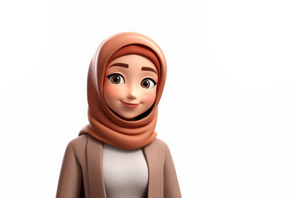 Hijab white background headscarf happiness. AI generated Image by rawpixel.