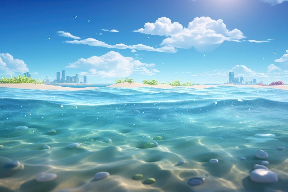 Sea landscape outdoors nature. AI generated Image by rawpixel.