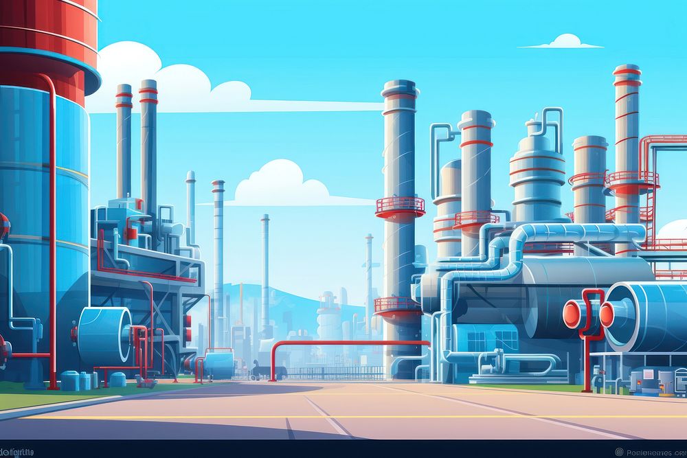 Factory architecture industry refinery. AI generated Image by rawpixel.