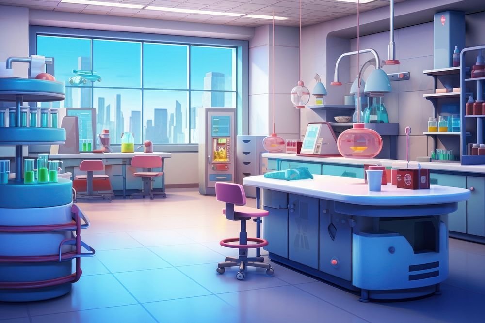 Laboratory furniture cartoon chair. AI generated Image by rawpixel.