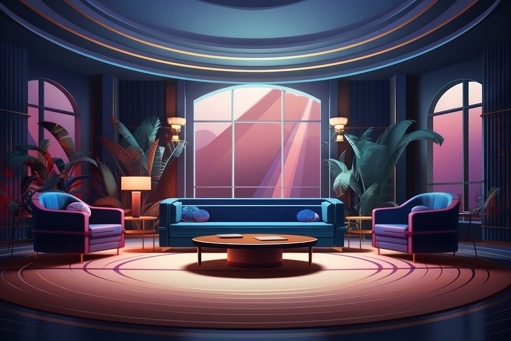 Anime background material-living room - Stock Illustration [100923217] -  PIXTA