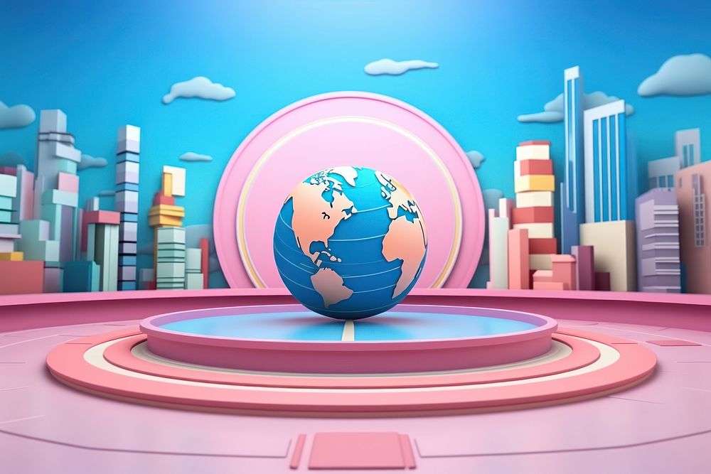 Cartoon sphere planet space. 