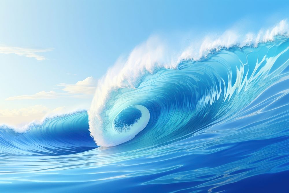 Sea outdoors surfing nature. AI generated Image by rawpixel.