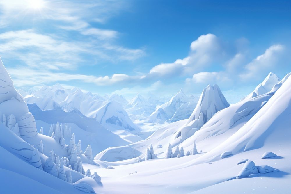 Snow landscape panoramic outdoors. AI generated Image by rawpixel.