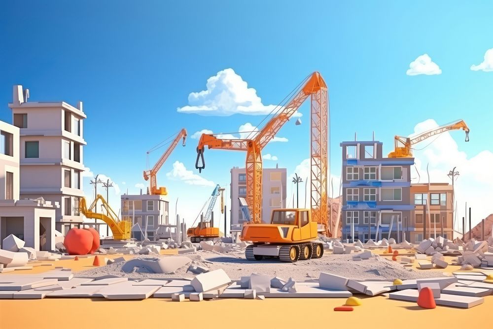 Construction building architecture development. AI generated Image by rawpixel.