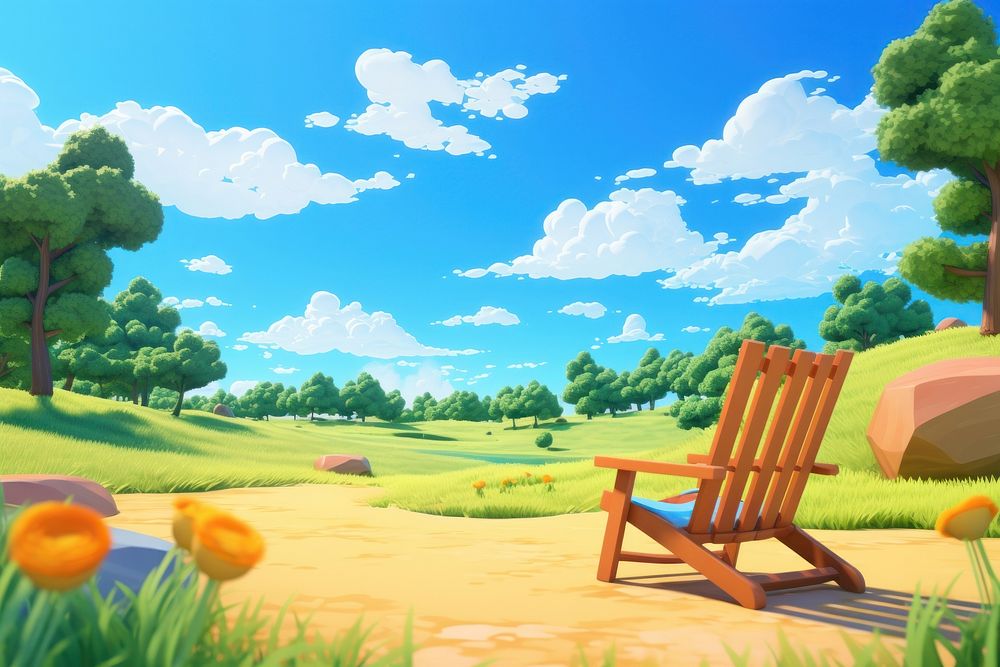 Outdoors summer landscape furniture. AI generated Image by rawpixel.