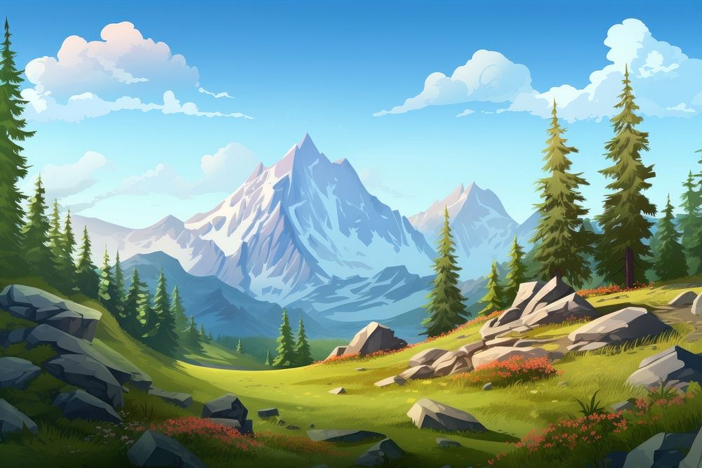 Mountain wilderness landscape outdoors. AI generated Image by rawpixel.