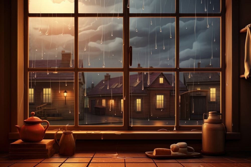 Window rain home architecture. AI generated Image by rawpixel.