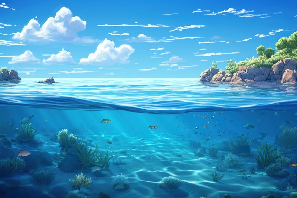 Sea underwater outdoors nature. AI generated Image by rawpixel.