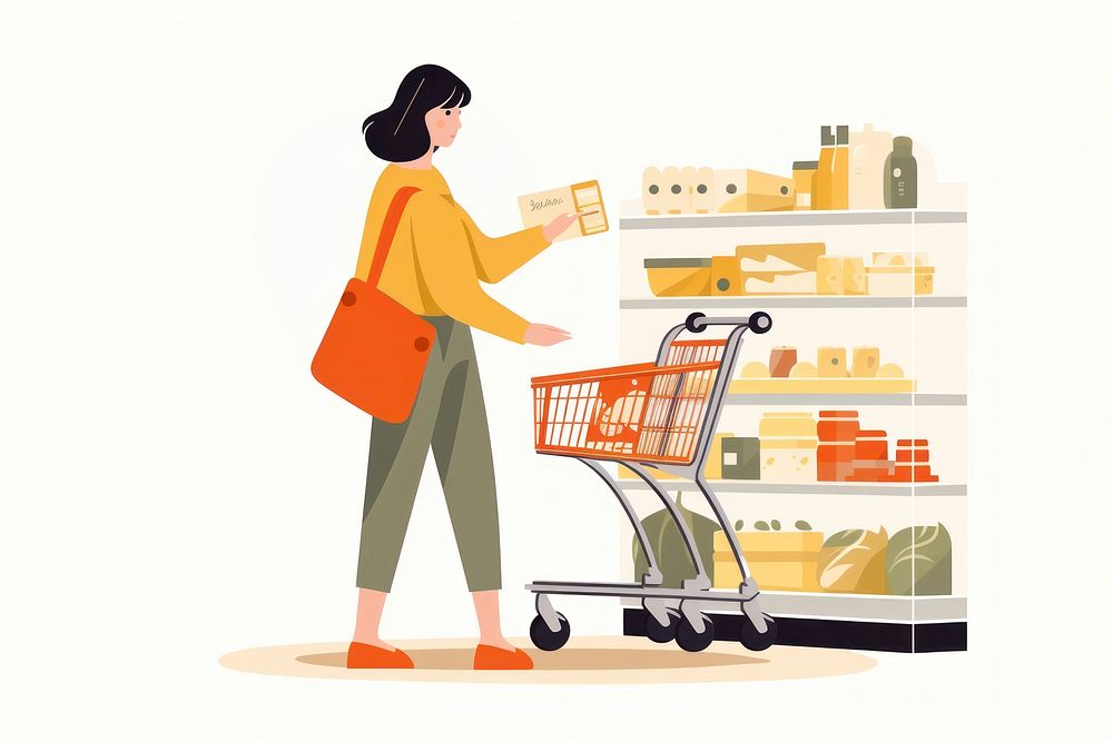 Supermarket shopping adult woman. AI generated Image by rawpixel.