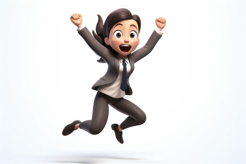 Excitement jumping cartoon exhilaration. AI generated Image by rawpixel.