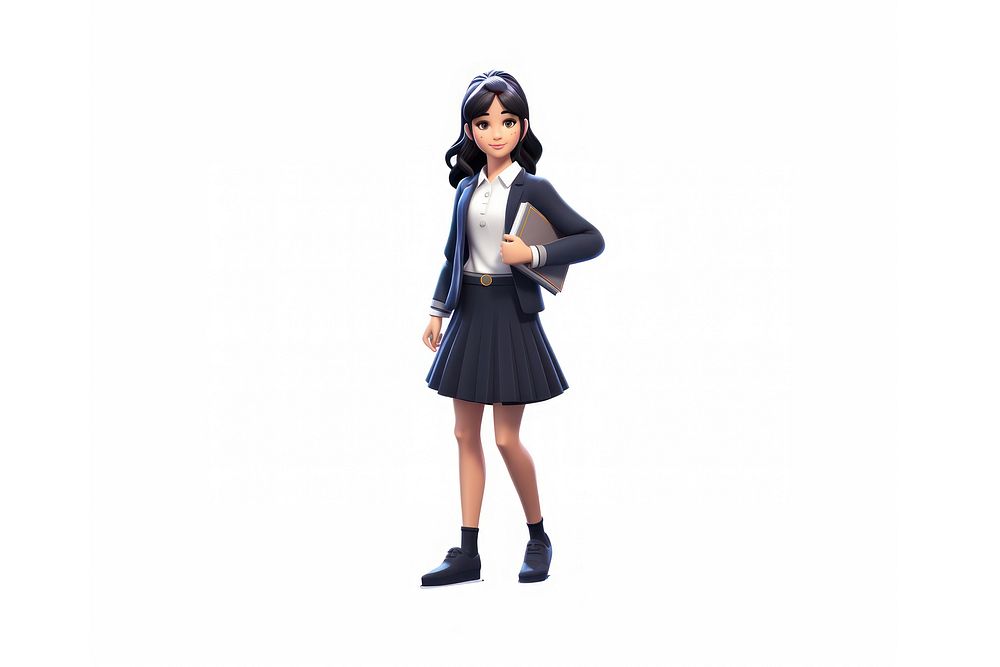 Cartoon female skirt girl. AI generated Image by rawpixel.