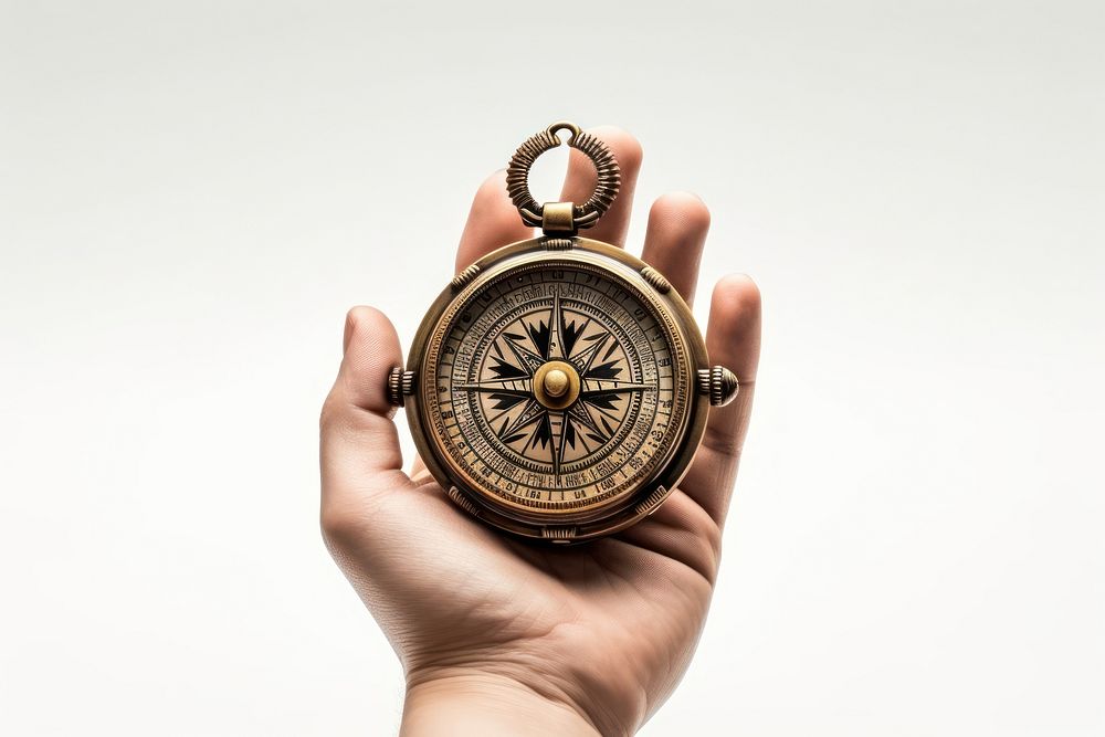 Jewelry compass locket hand. AI generated Image by rawpixel.
