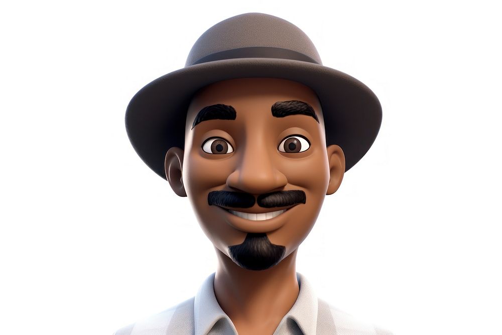 Black man moustache portrait cartoon. AI generated Image by rawpixel.
