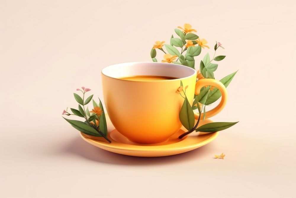 Cup tea saucer coffee. AI generated Image by rawpixel.