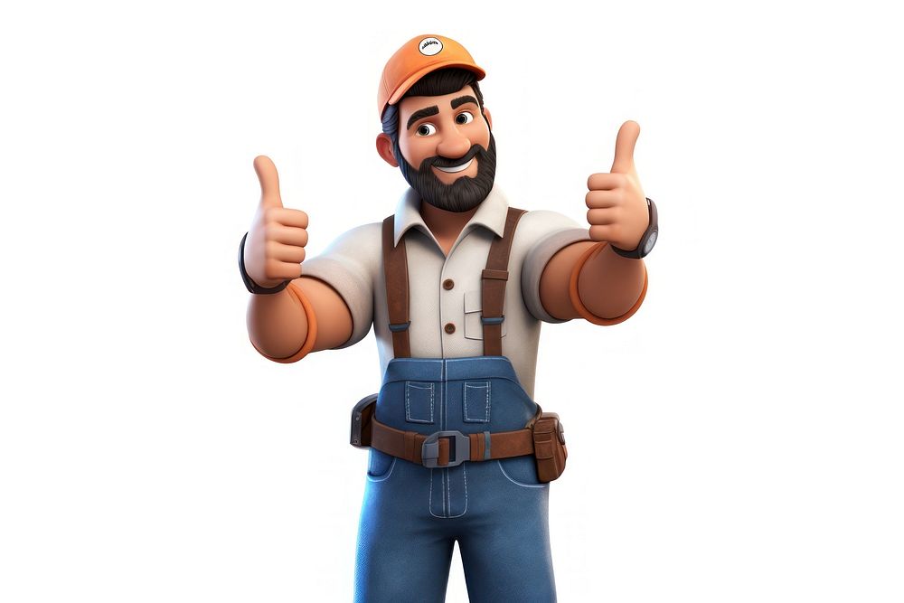 Handyman smiling cartoon adult. AI generated Image by rawpixel.