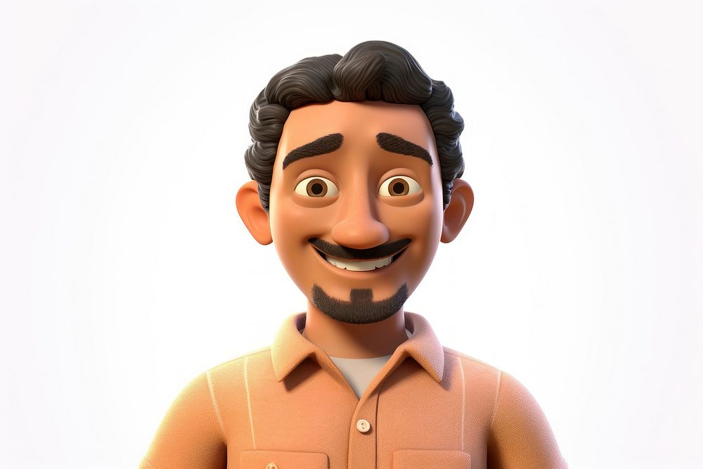 Hispanic man cartoon happiness moustache. AI generated Image by rawpixel.