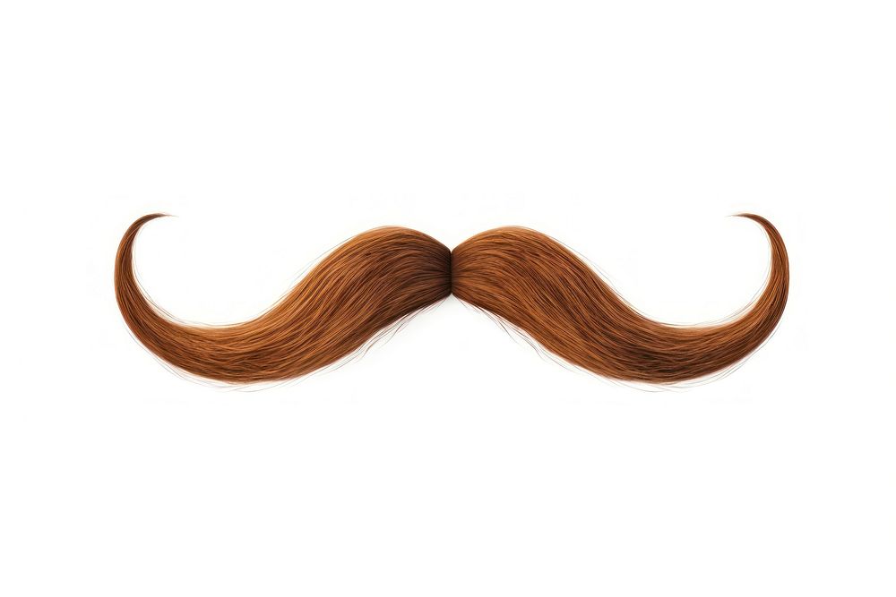 Moustache white background panoramic portrait. 