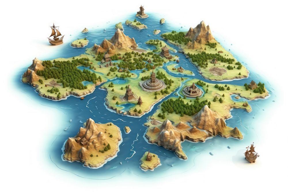 Old map outdoors cartoon land. AI generated Image by rawpixel.