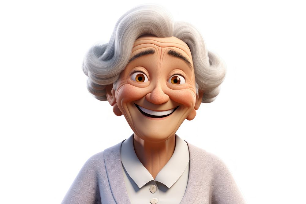 Cartoon smiling adult woman. AI generated Image by rawpixel.