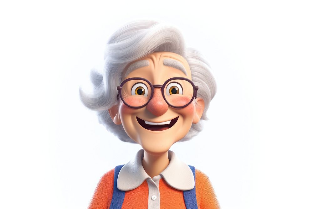 Cartoon glasses smiling adult. AI generated Image by rawpixel.