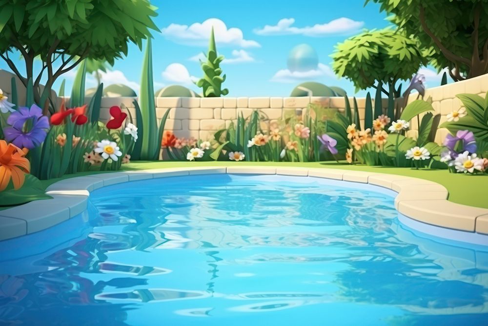 Outdoors backyard cartoon summer. AI generated Image by rawpixel.