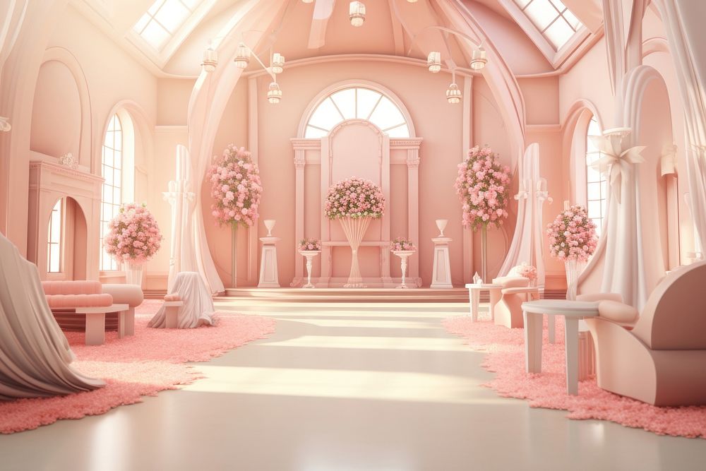Wedding architecture building flower. AI generated Image by rawpixel.