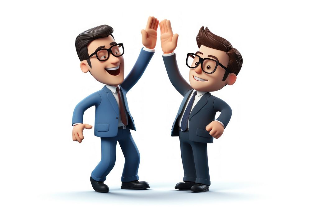 Cartoon men white background togetherness. AI generated Image by rawpixel.