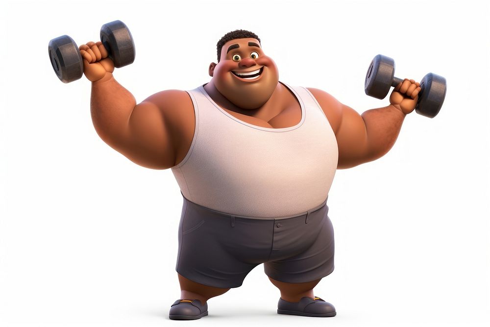 Dumbbell cartoon sports adult. AI generated Image by rawpixel.