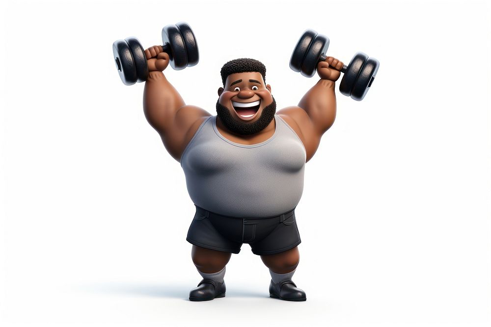 Dumbbell cartoon sports adult. AI generated Image by rawpixel.