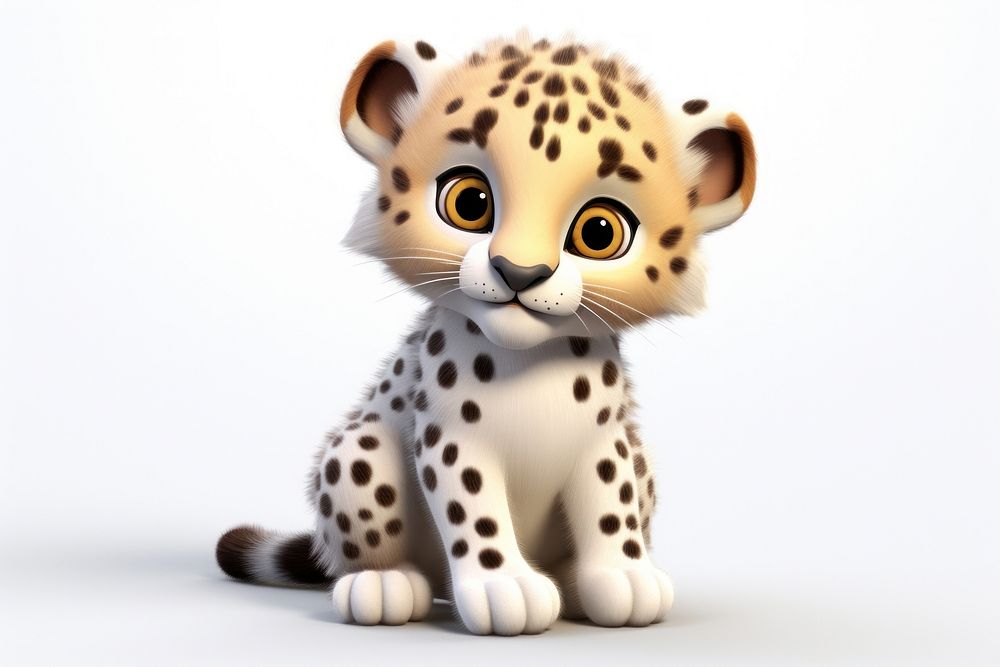 Leopard cheetah cartoon mammal. AI generated Image by rawpixel.