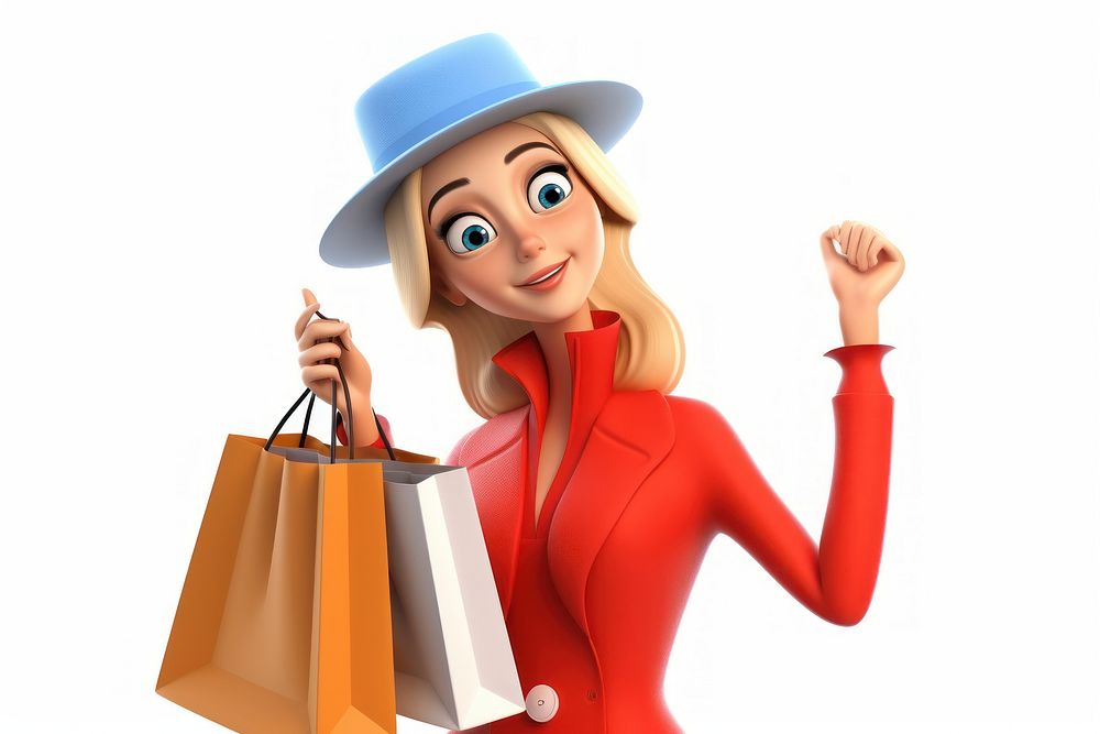 Shopping bag holding cartoon. AI generated Image by rawpixel.