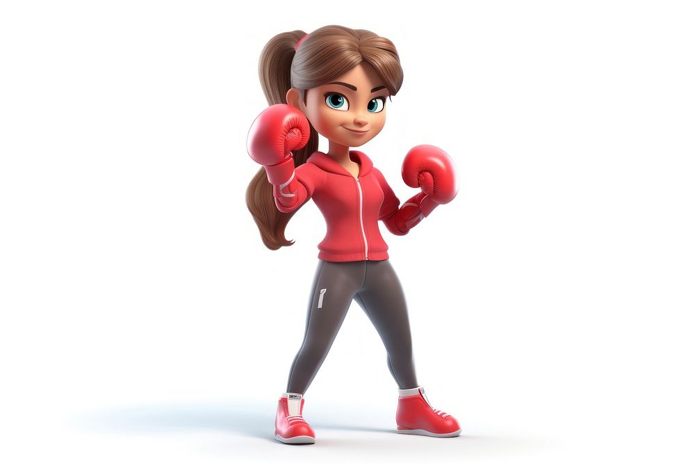 Cartoon boxing toy white background. AI generated Image by rawpixel.