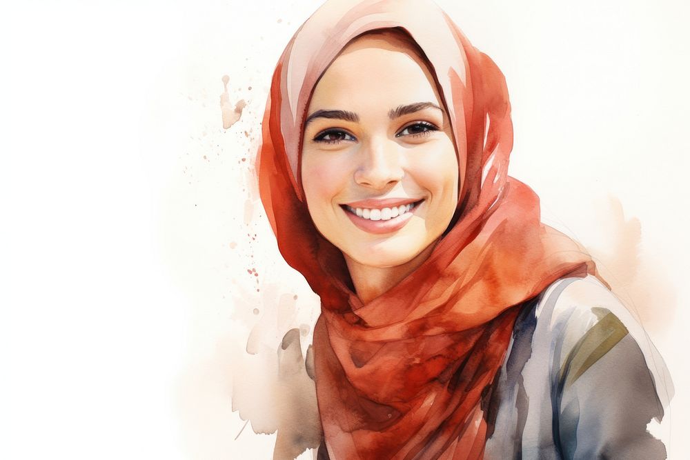 Portrait smiling scarf smile. AI generated Image by rawpixel.