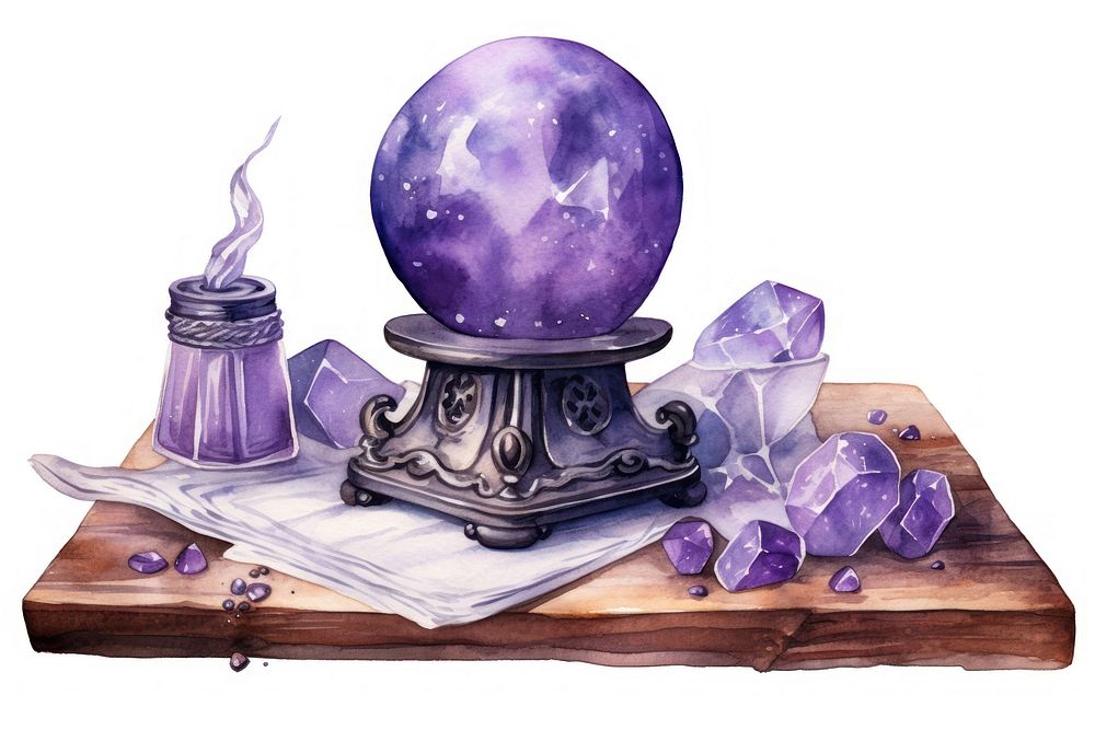 Purple table amethyst gemstone. AI generated Image by rawpixel.