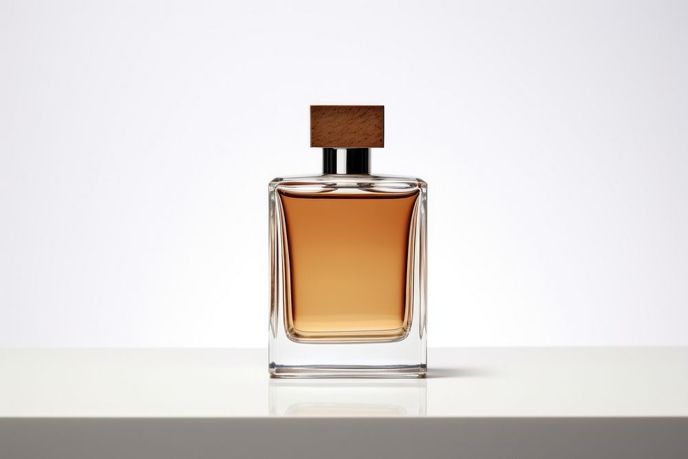 Perfume bottle cosmetics white background lighting. AI generated Image by rawpixel.