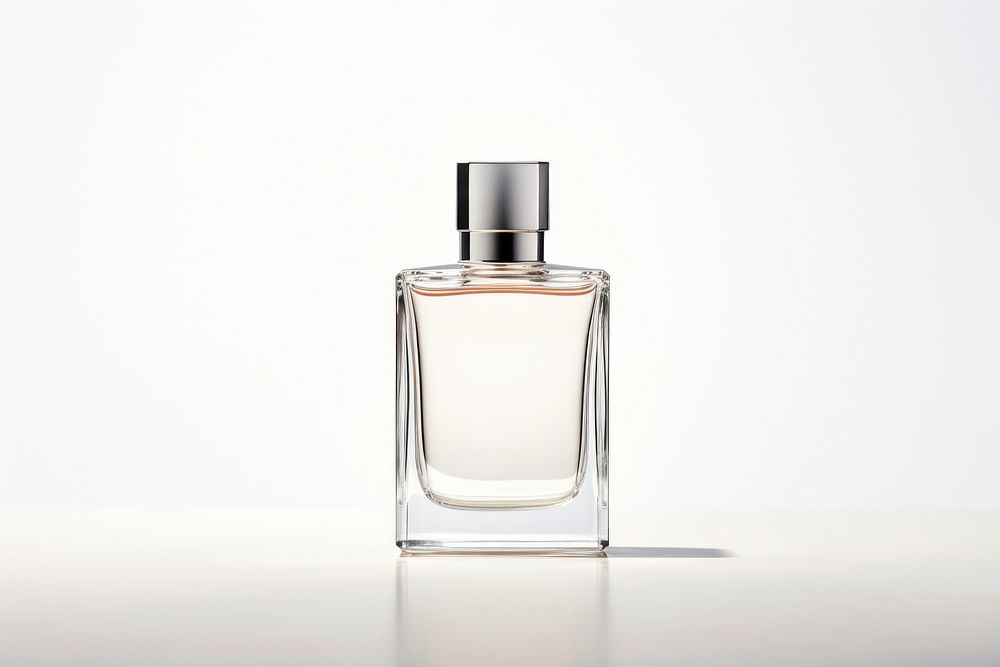 Perfume bottle cosmetics white background seasoning. AI generated Image by rawpixel.