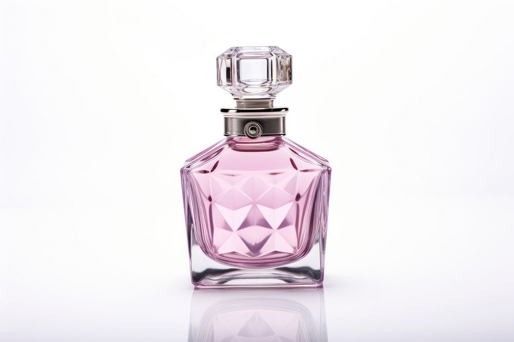 Perfume bottle cosmetics white background container. AI generated Image by rawpixel.