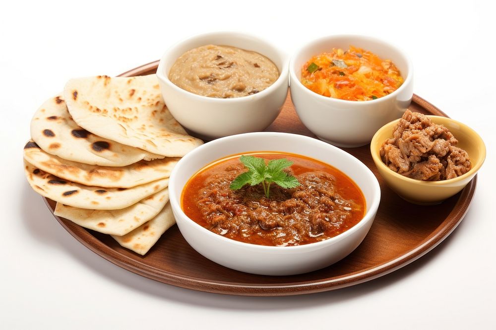 Emirati cuisine bread meal food. AI generated Image by rawpixel.