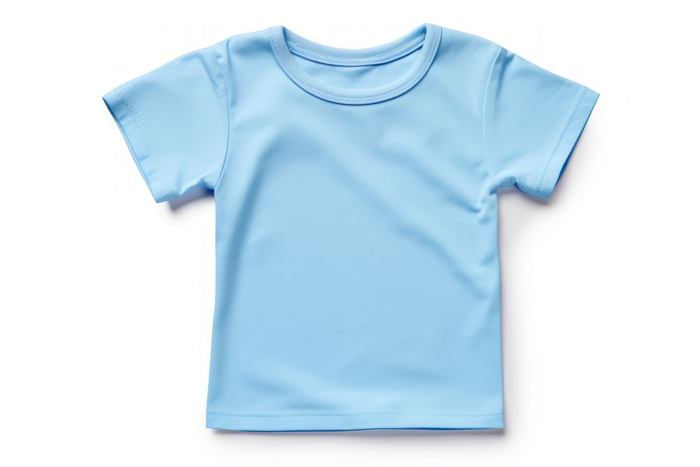 T-shirt blue white background turquoise. AI generated Image by rawpixel.