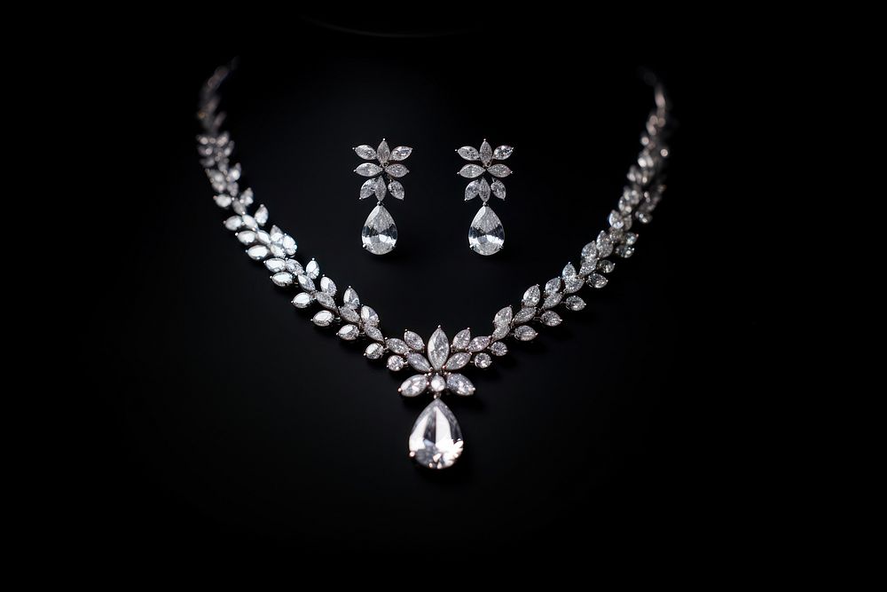 Jewelry diamond necklace gemstone. AI generated Image by rawpixel.
