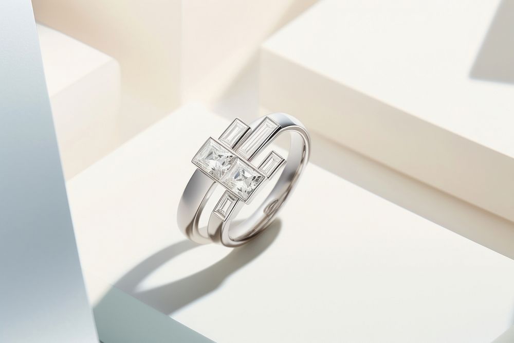 Ring platinum jewelry diamond. AI generated Image by rawpixel.