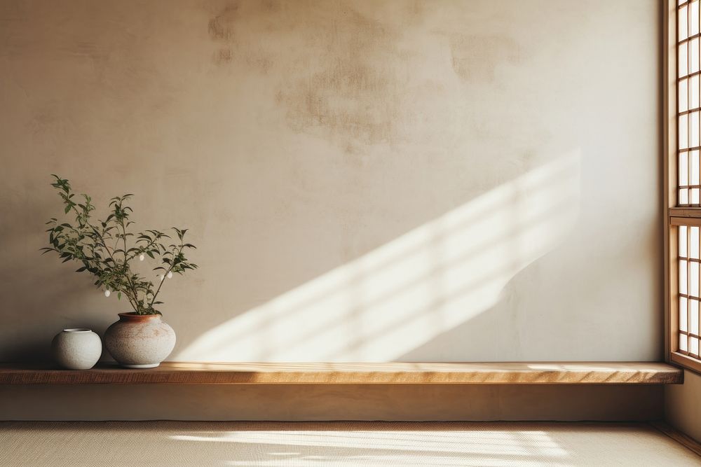 Windowsill light plant wall. 