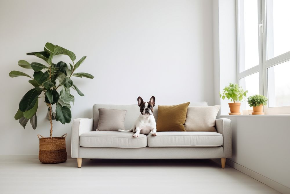 Dog furniture cushion mammal. AI generated Image by rawpixel.