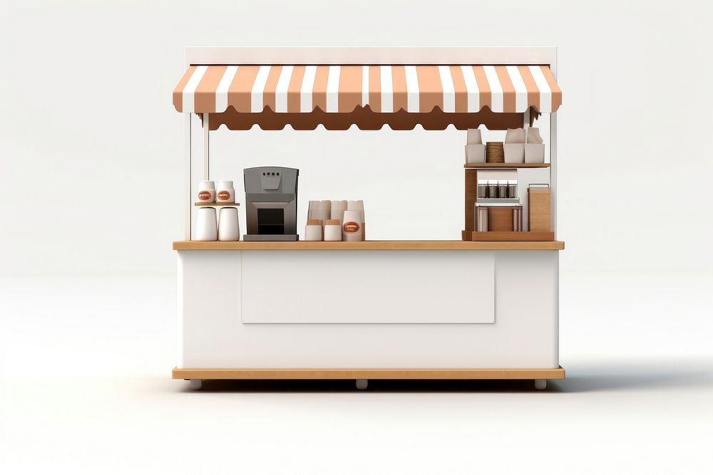 Awning kiosk white background furniture. AI generated Image by rawpixel.