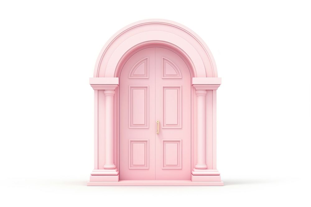Door architecture pink white background. AI generated Image by rawpixel.