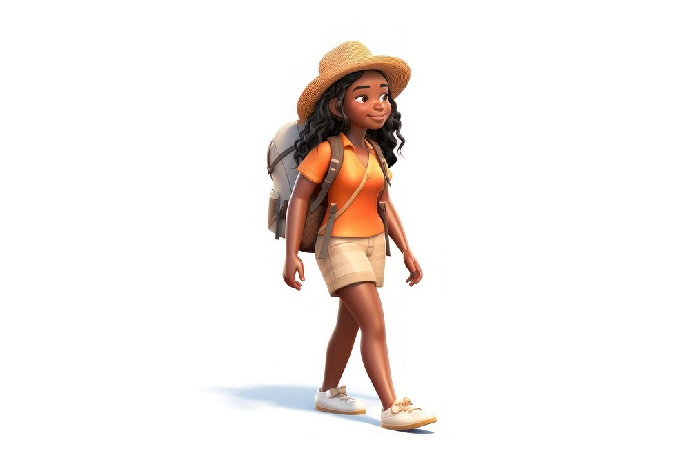 Walking cartoon female adult. AI generated Image by rawpixel.
