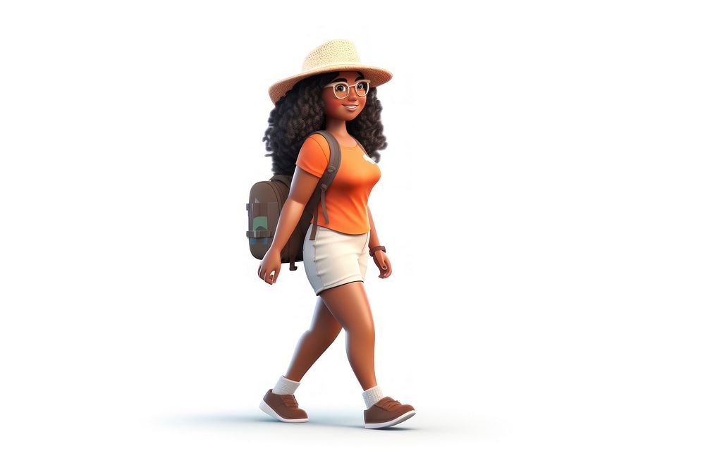 Walking vacation shorts female. AI generated Image by rawpixel.