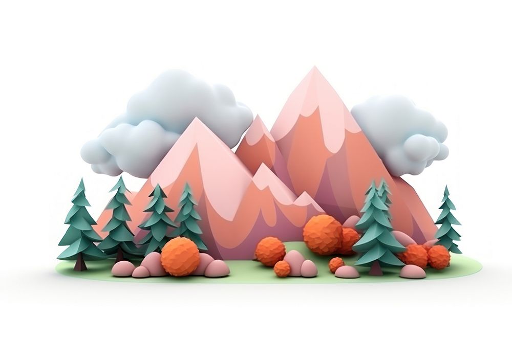 Mountain outdoors cloud tree. AI generated Image by rawpixel.