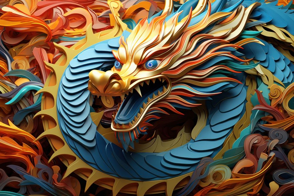 Dragon art backgrounds representation. AI generated Image by rawpixel.